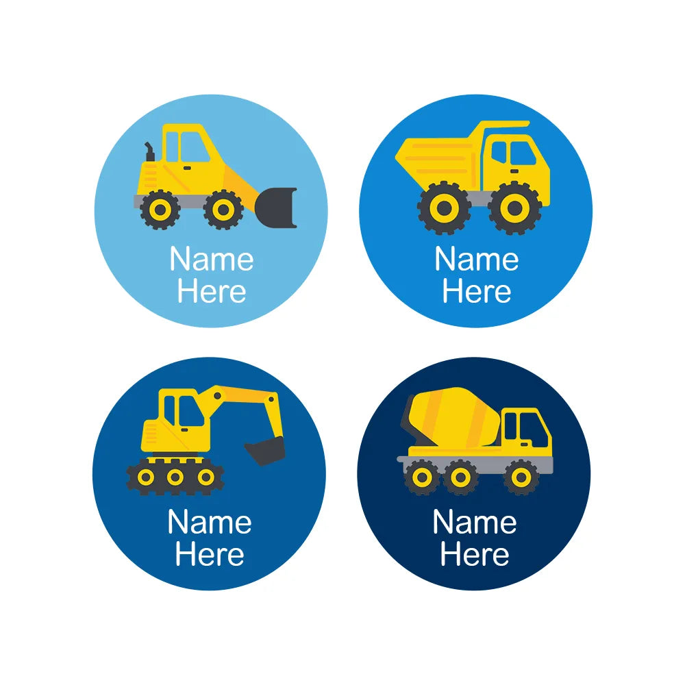 Little Digger Round Name Labels