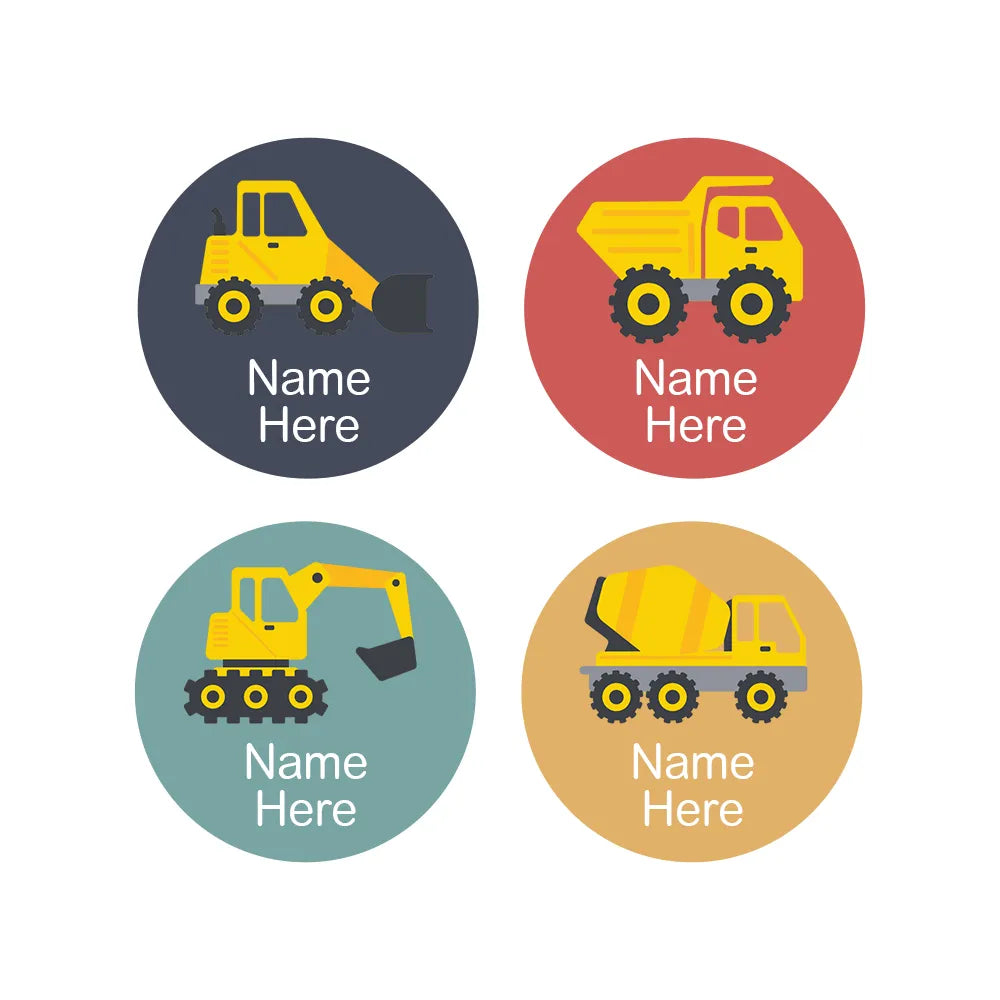 Little Digger Round Name Labels