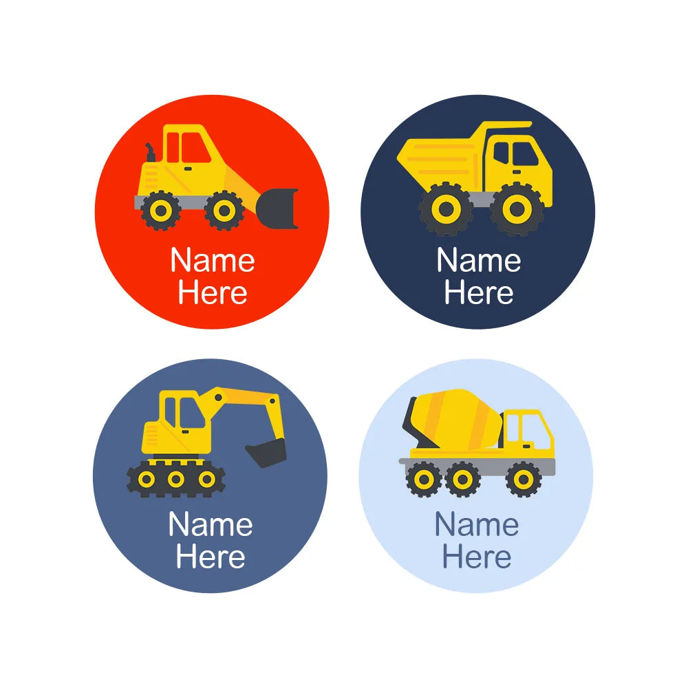 Little Digger Round Name Labels