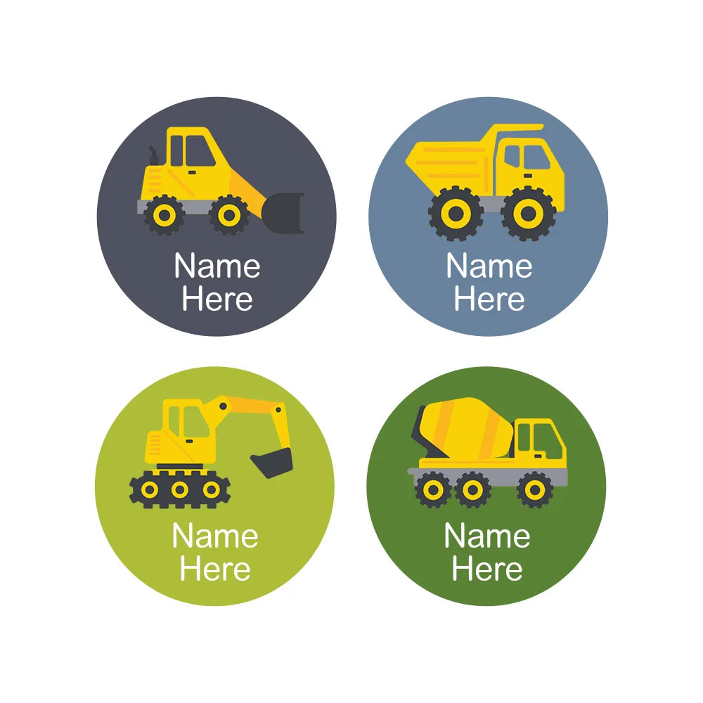 Little Digger Round Name Labels