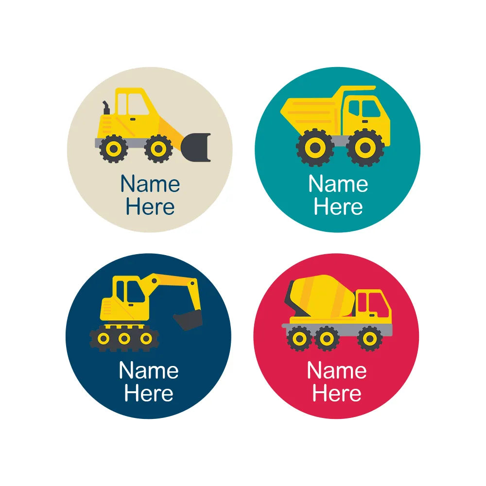 Little Digger Round Name Labels