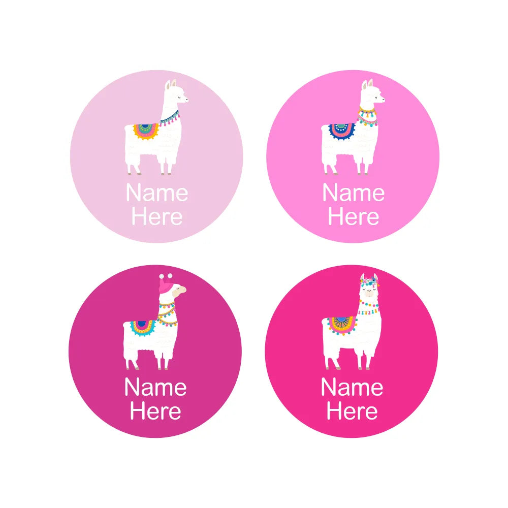 Llama Round Name Labels