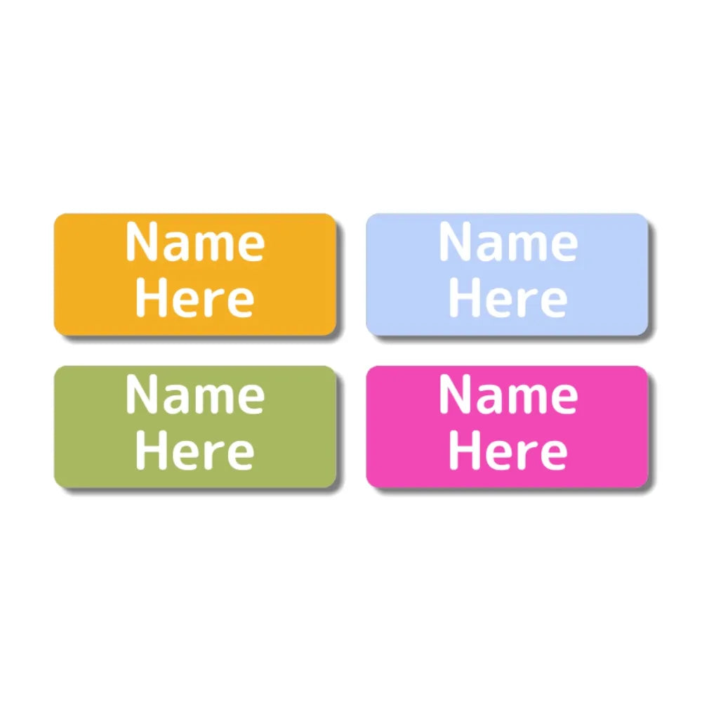 Multi Colour Rectangle Name Labels