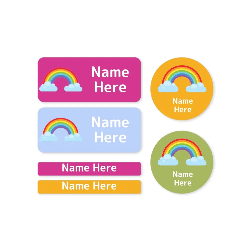 Rainbow Mixed Name Label Pack