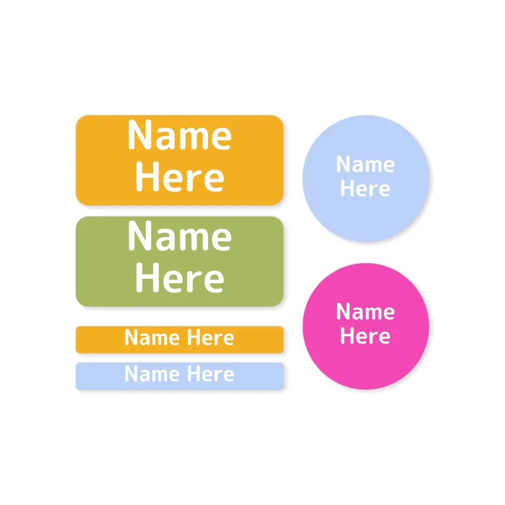 Multi Colour Mixed Name Label Pack