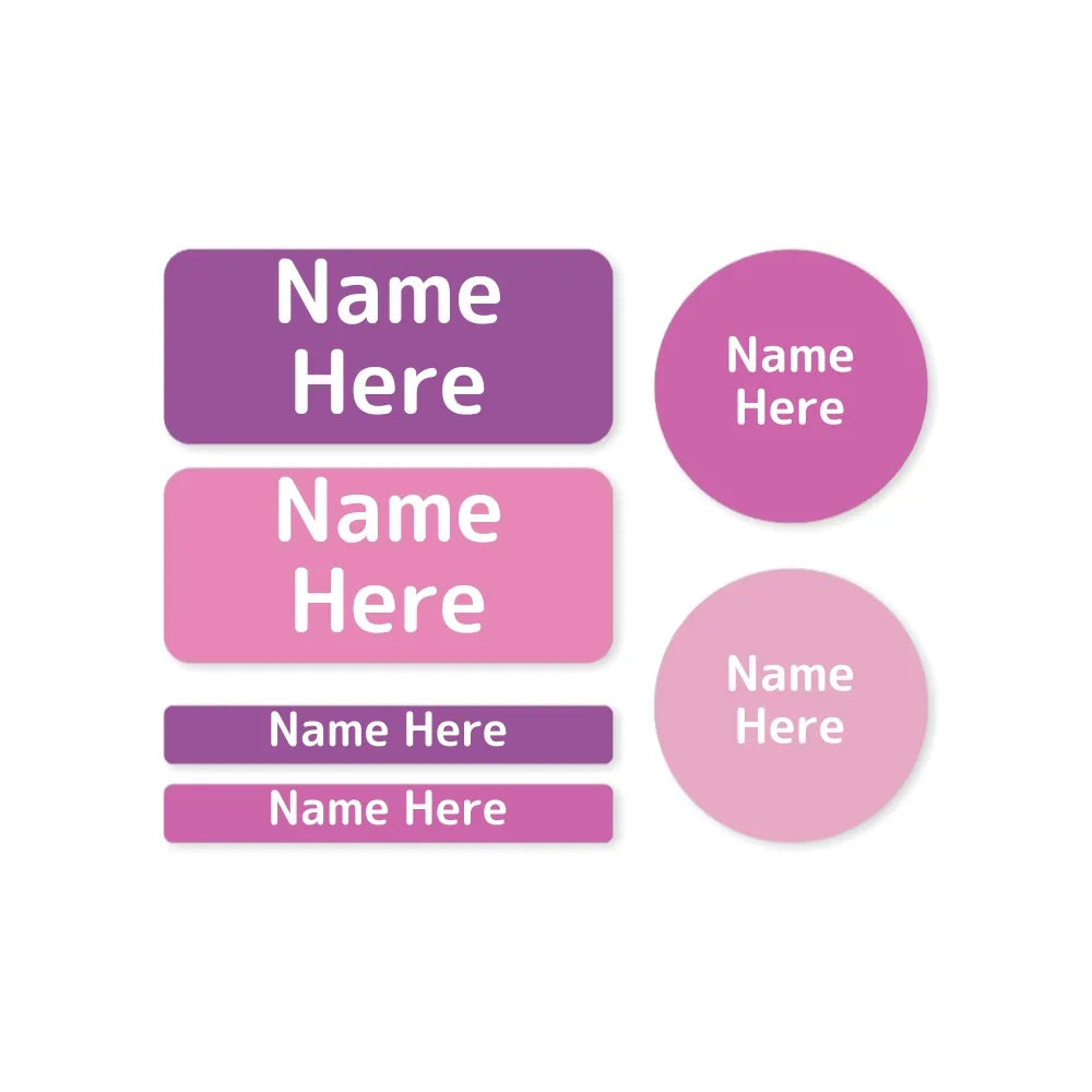 Multi Colour Mixed Name Label Pack