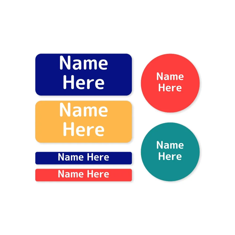 Multi Colour Mixed Name Label Pack