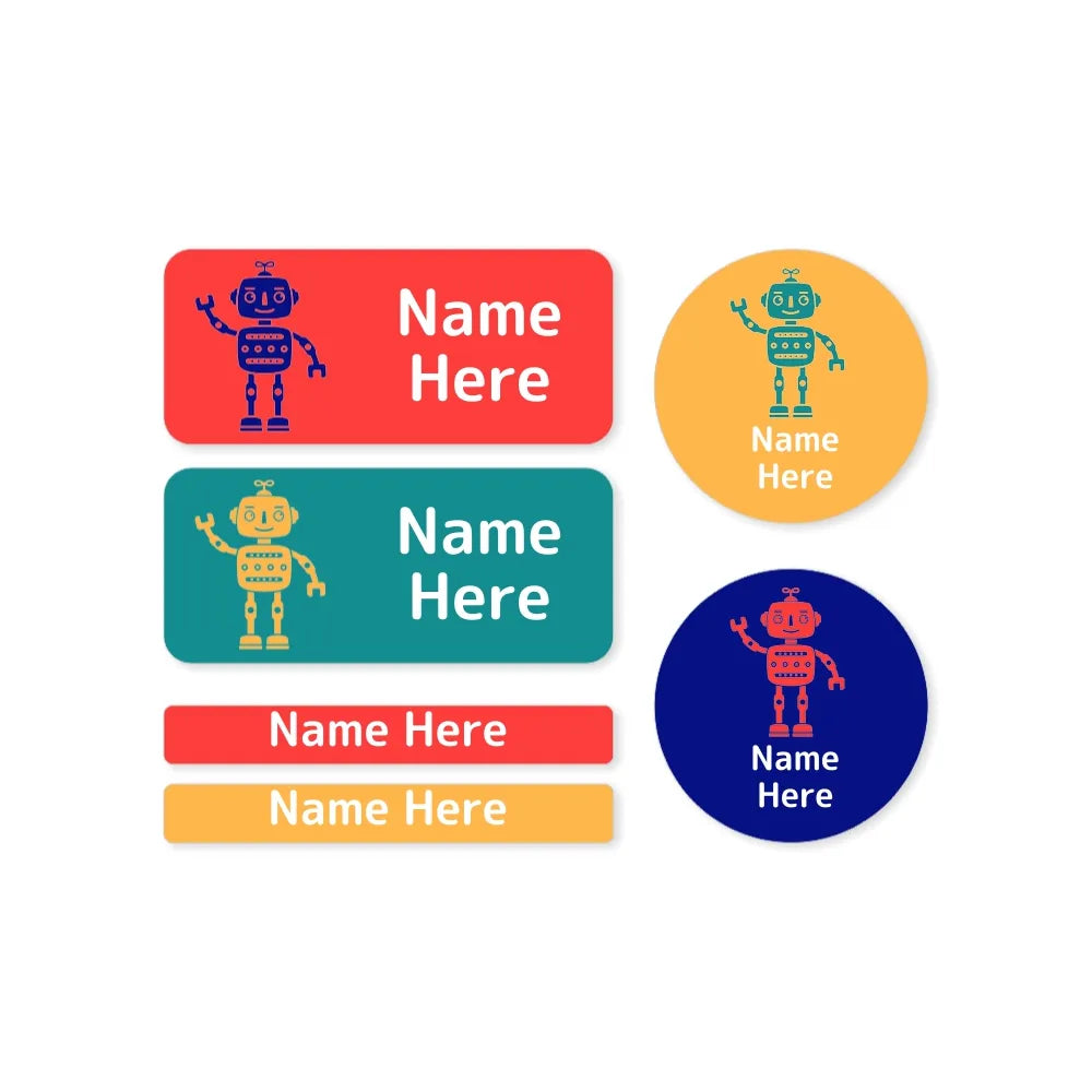 Robot Mixed Name Label Pack
