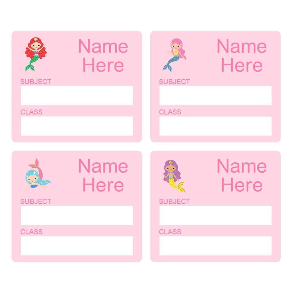 Mermaids School Book Labels