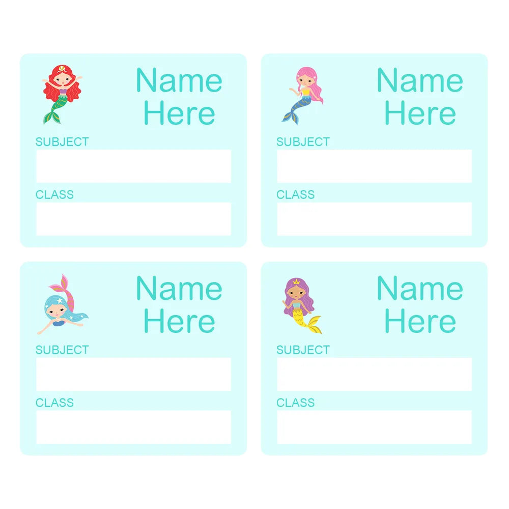 Mermaids School Book Labels