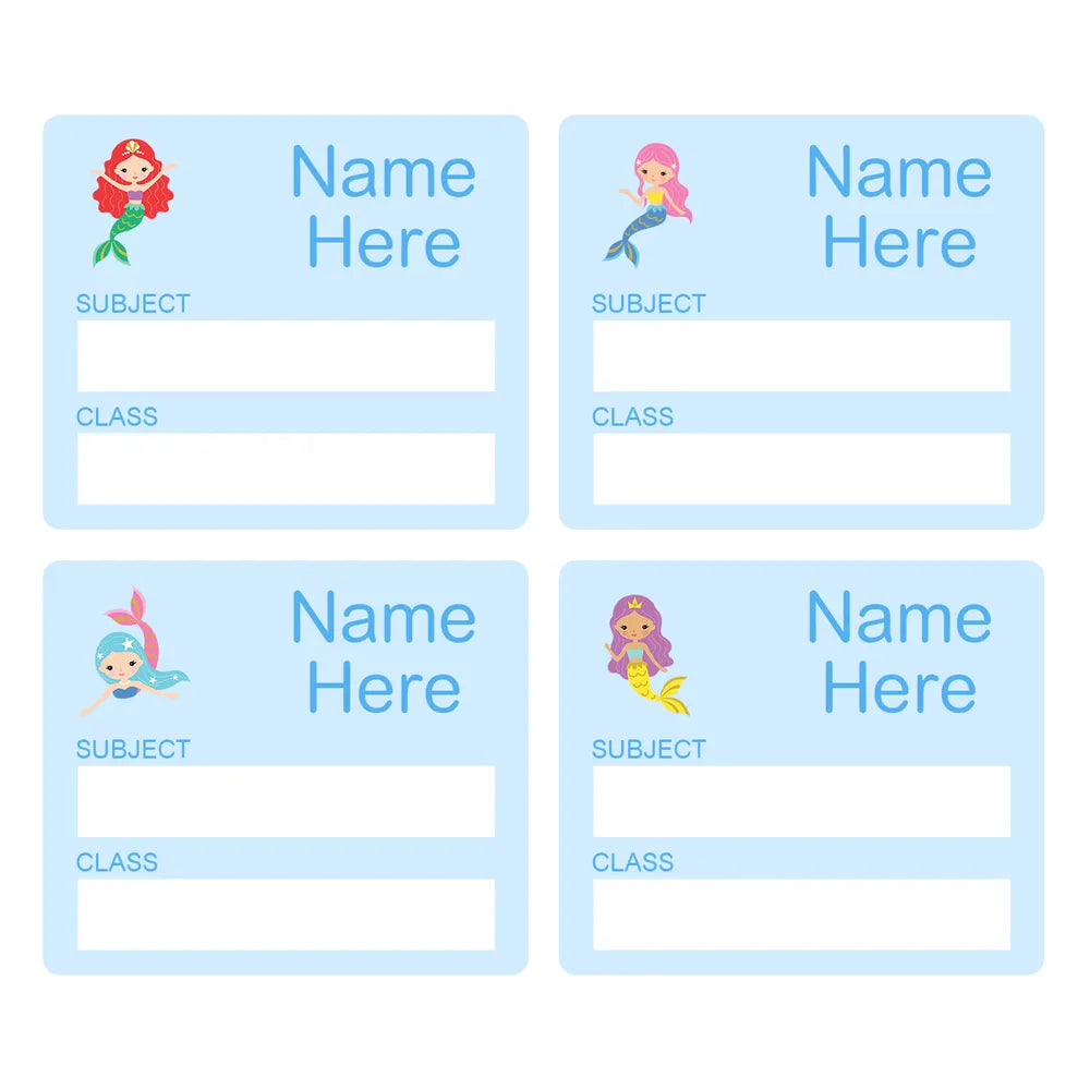 Mermaids School Book Labels