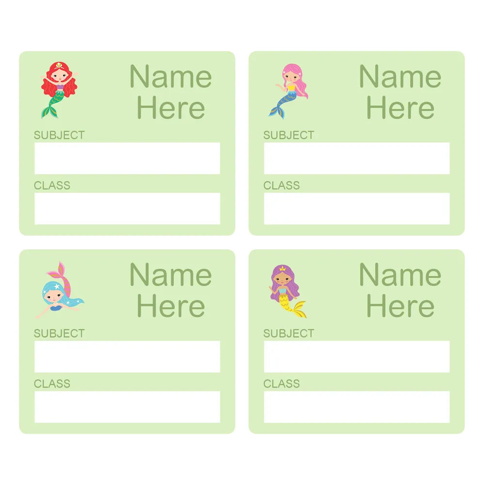 Mermaids School Book Labels