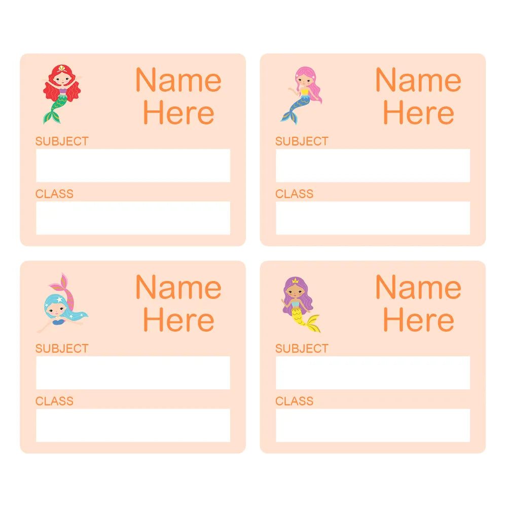 Mermaids School Book Labels