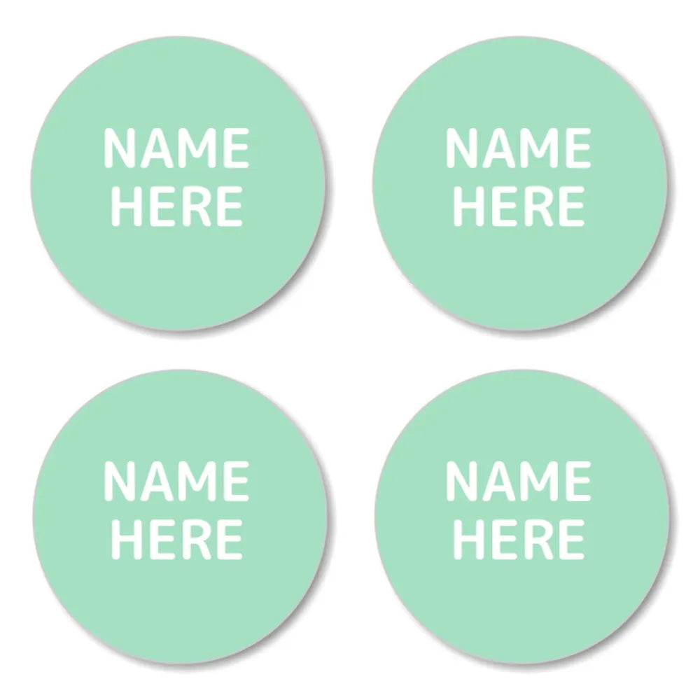 Single Colour Round Name Labels