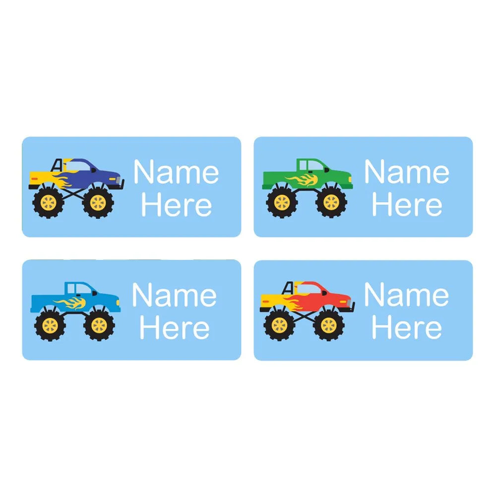 Monster Truck Rectangle Name Labels
