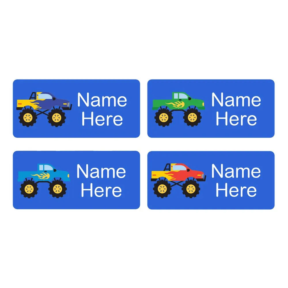 Monster Truck Rectangle Name Labels