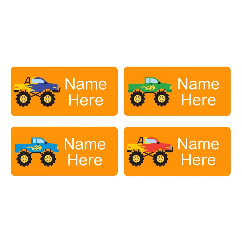 Monster Truck Rectangle Name Labels
