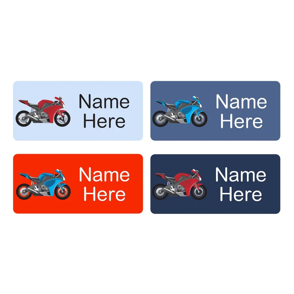 Motorbike Rectangle Name Labels