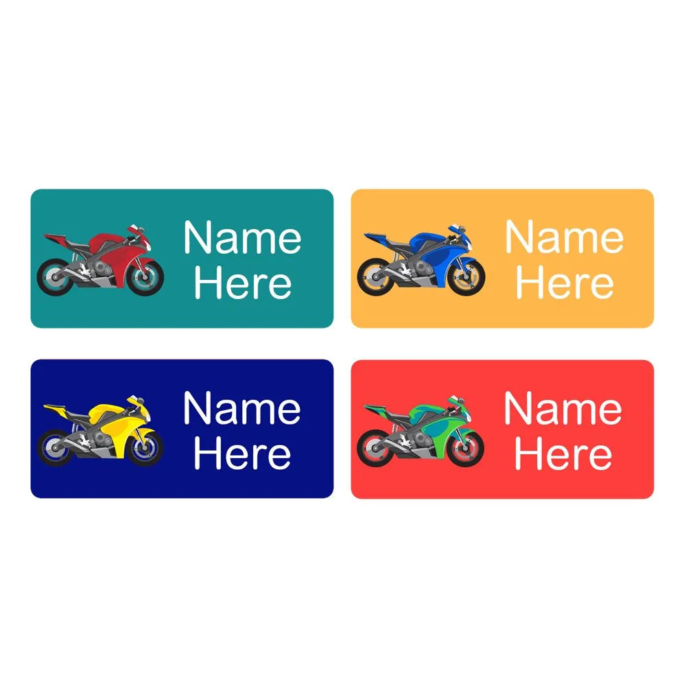 Motorbike Rectangle Name Labels