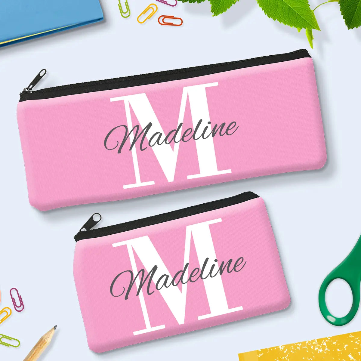 Pink Monogram Pencil Case