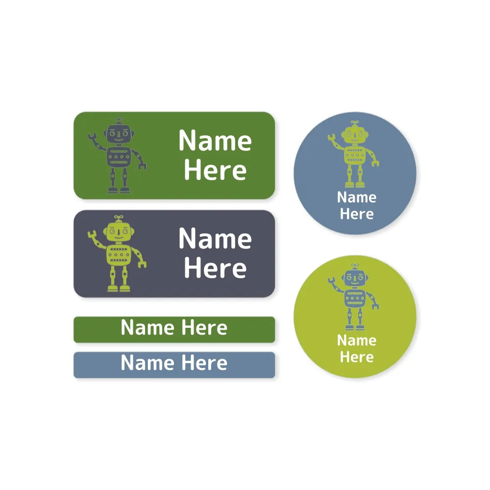 Robot Mixed Name Label Pack