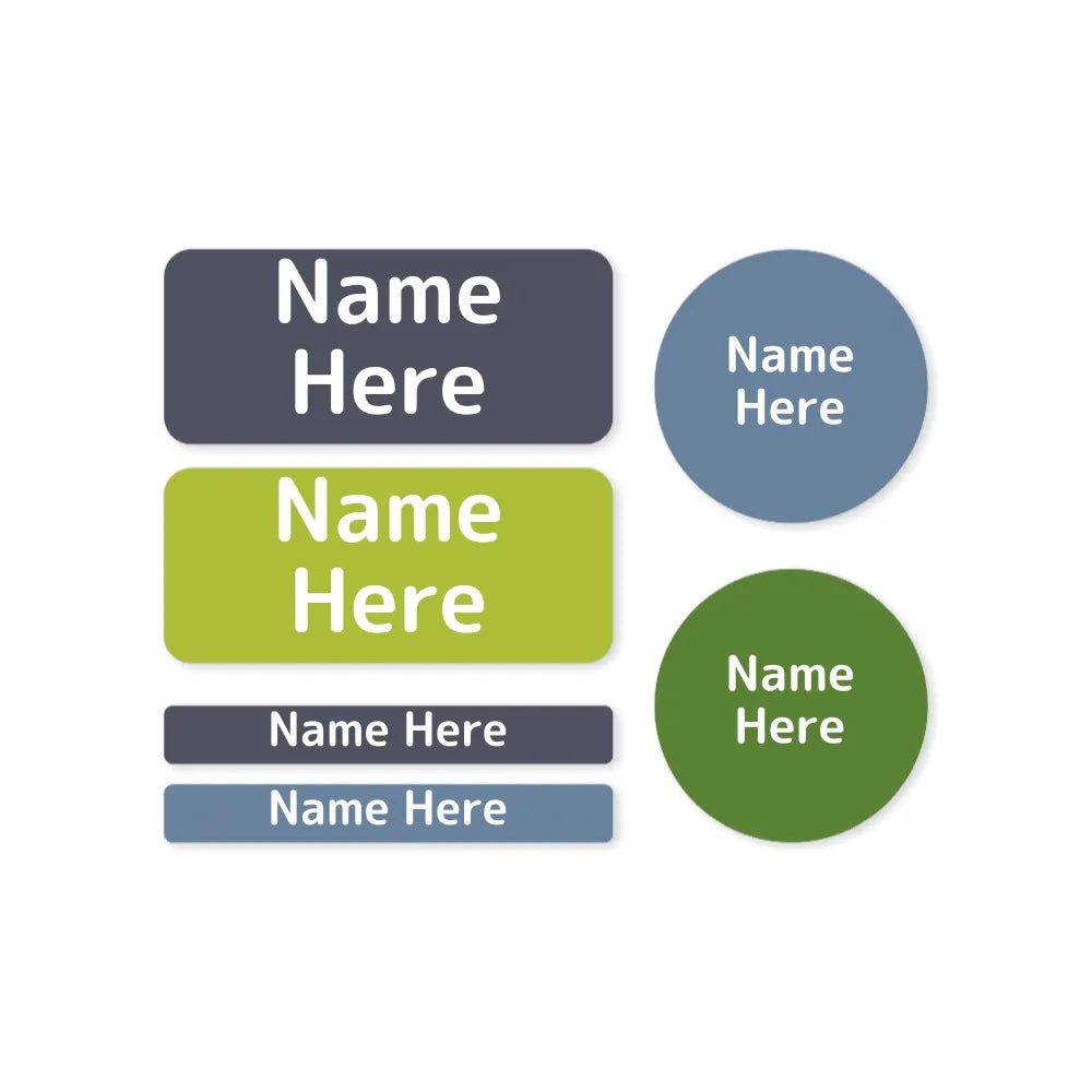 Multi Colour Mixed Name Label Pack
