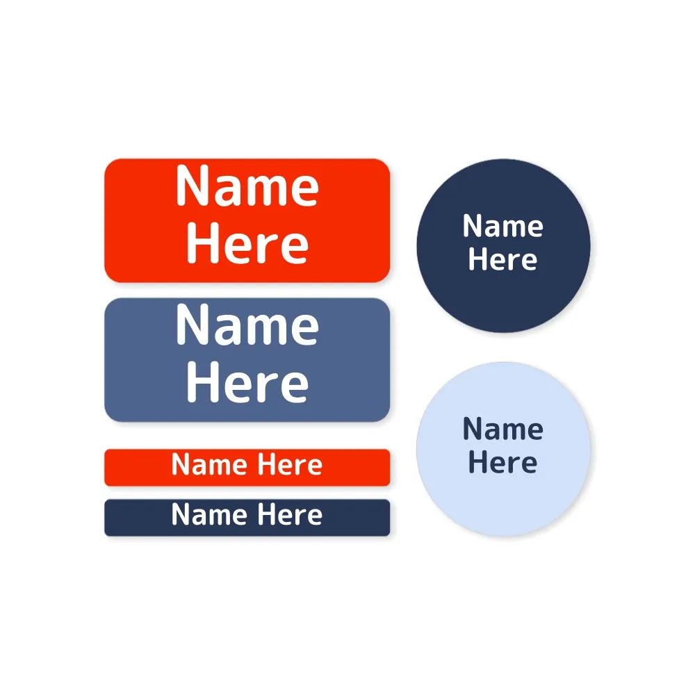 Multi Colour Mixed Name Label Pack