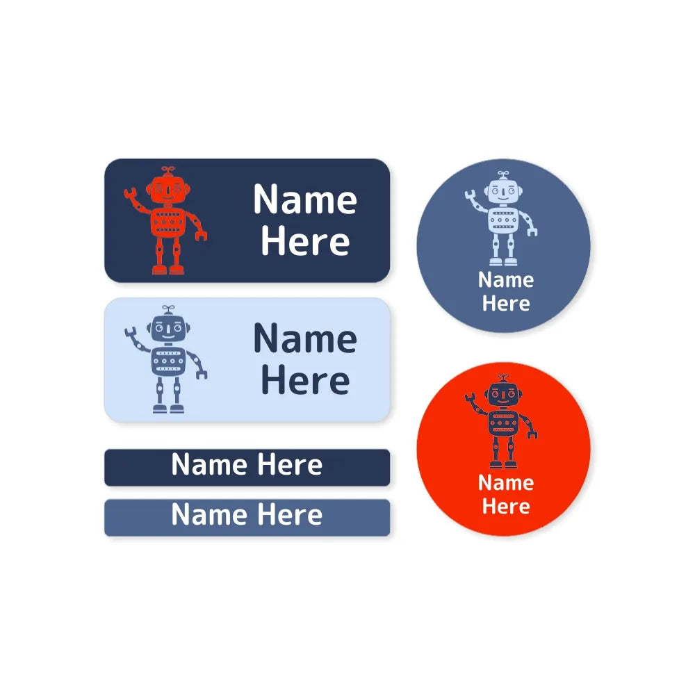 Robot Mixed Name Label Pack