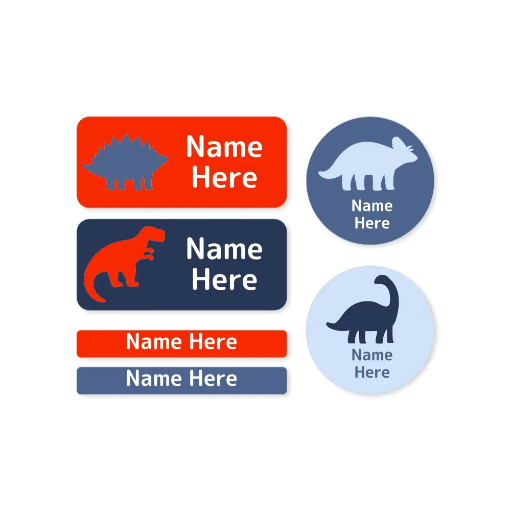 Dino Silhouette Mixed Name Label Pack
