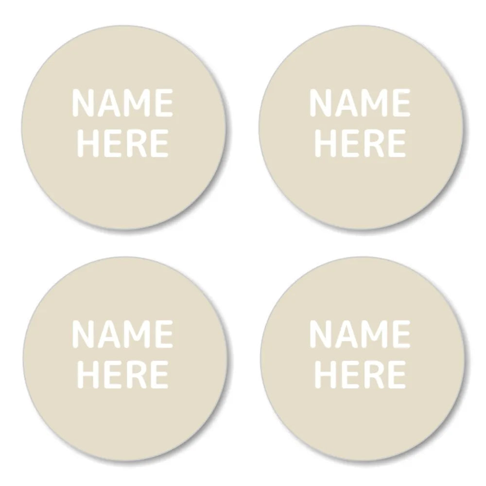 Single Colour Round Name Labels