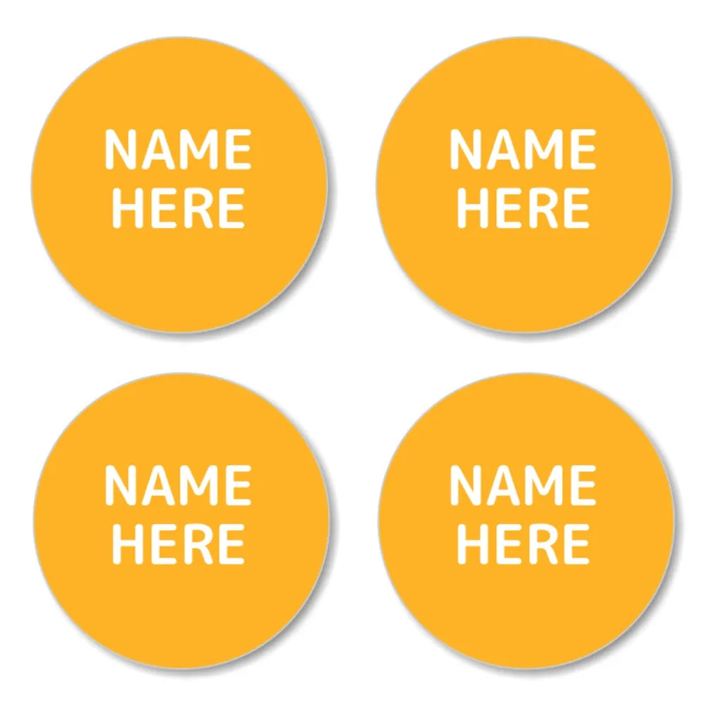Single Colour Round Name Labels