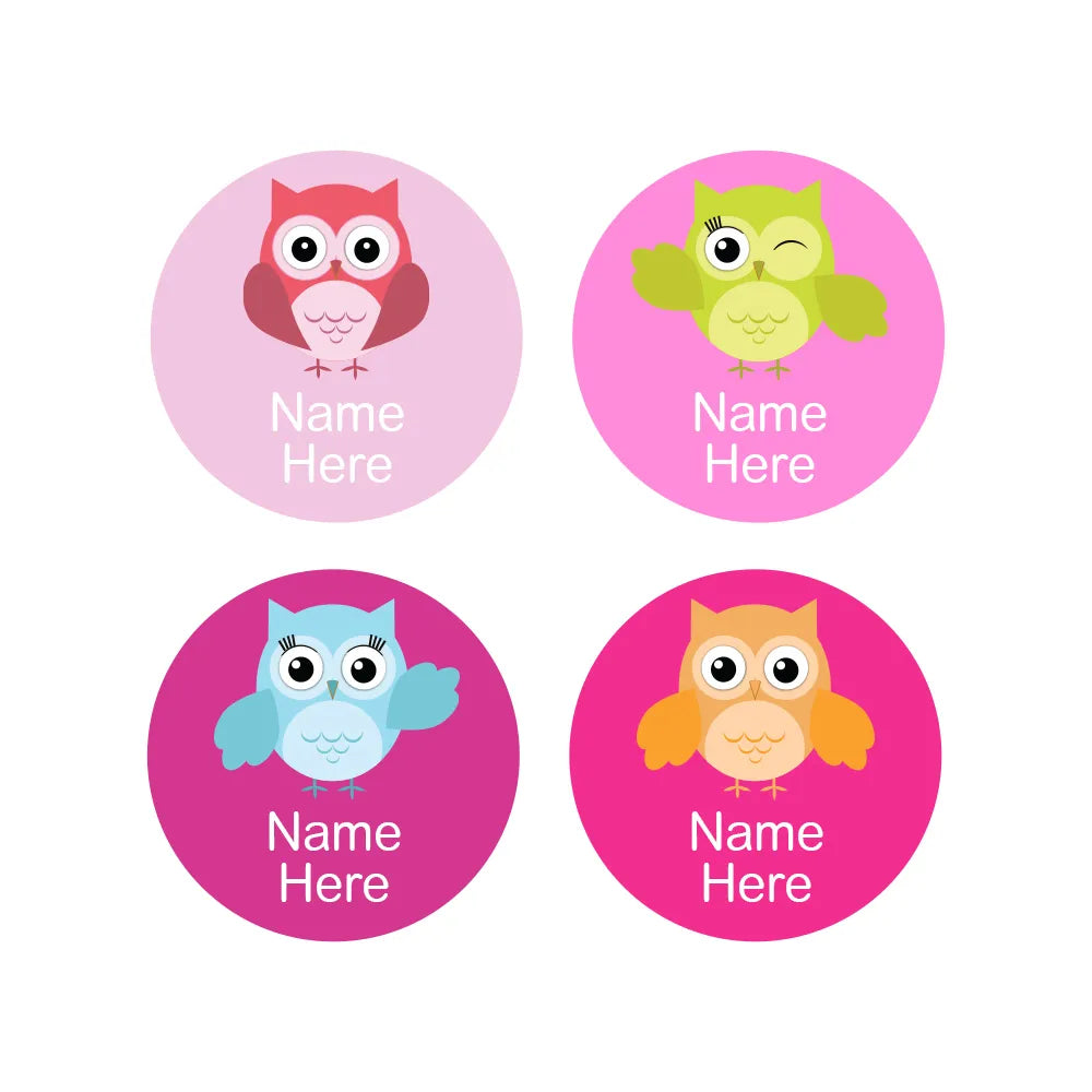 Owl Round Name Labels