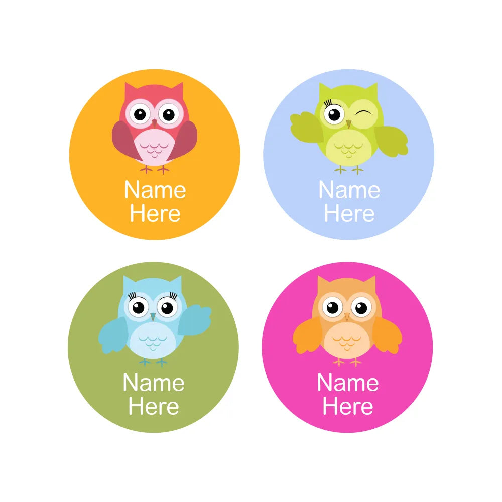 Owl Round Name Labels