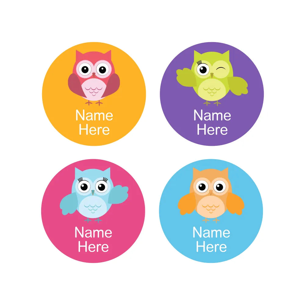 Owl Round Name Labels