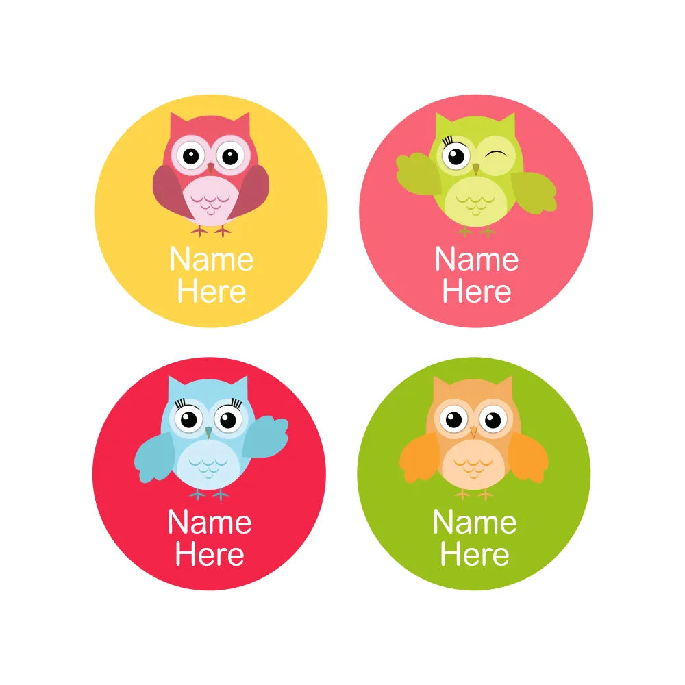 Owl Round Name Labels