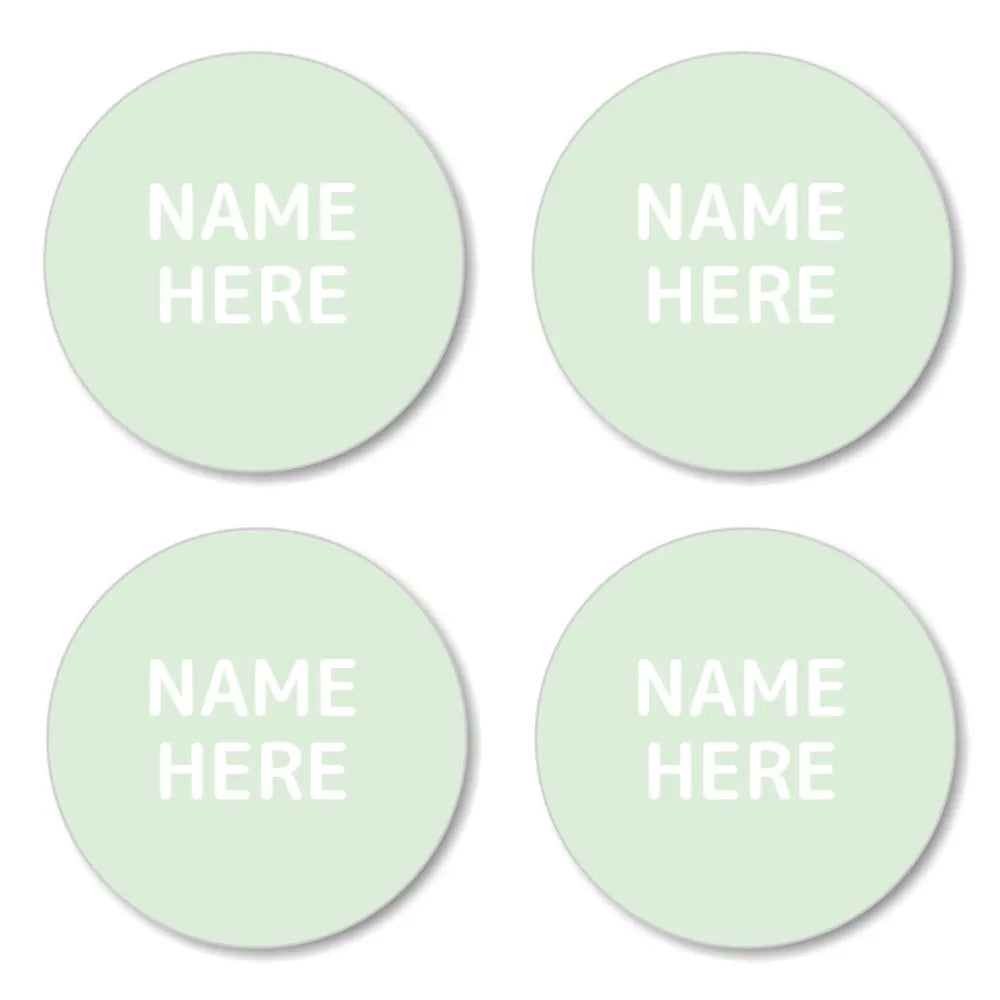 Single Colour Round Name Labels
