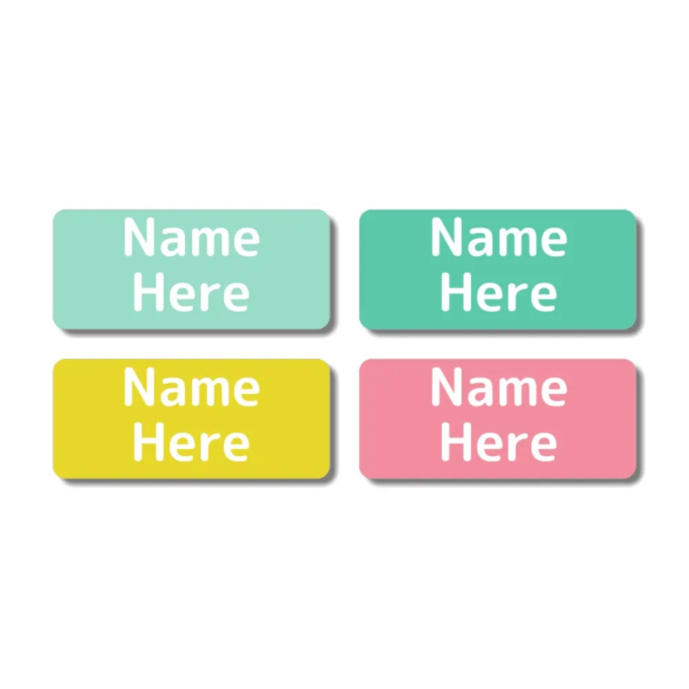 Multi Colour Rectangle Name Labels
