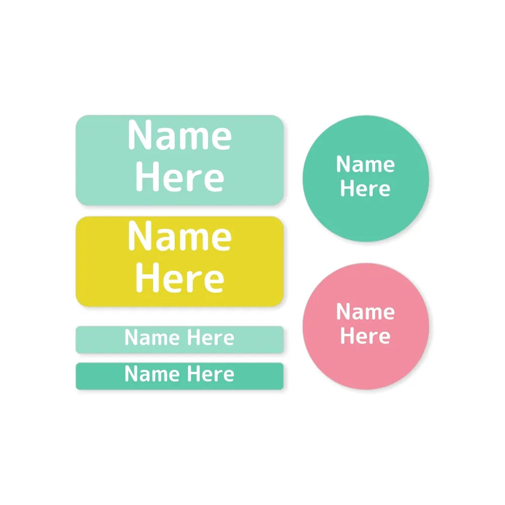 Multi Colour Mixed Name Label Pack