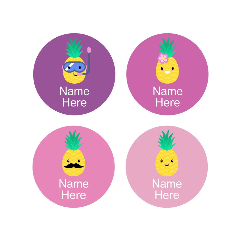 Pineapple Round Name Labels
