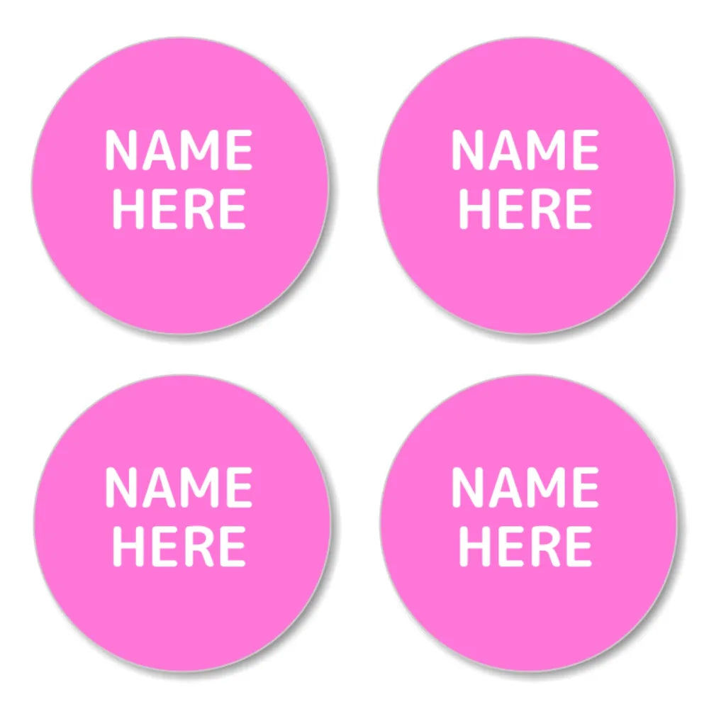 Single Colour Round Name Labels