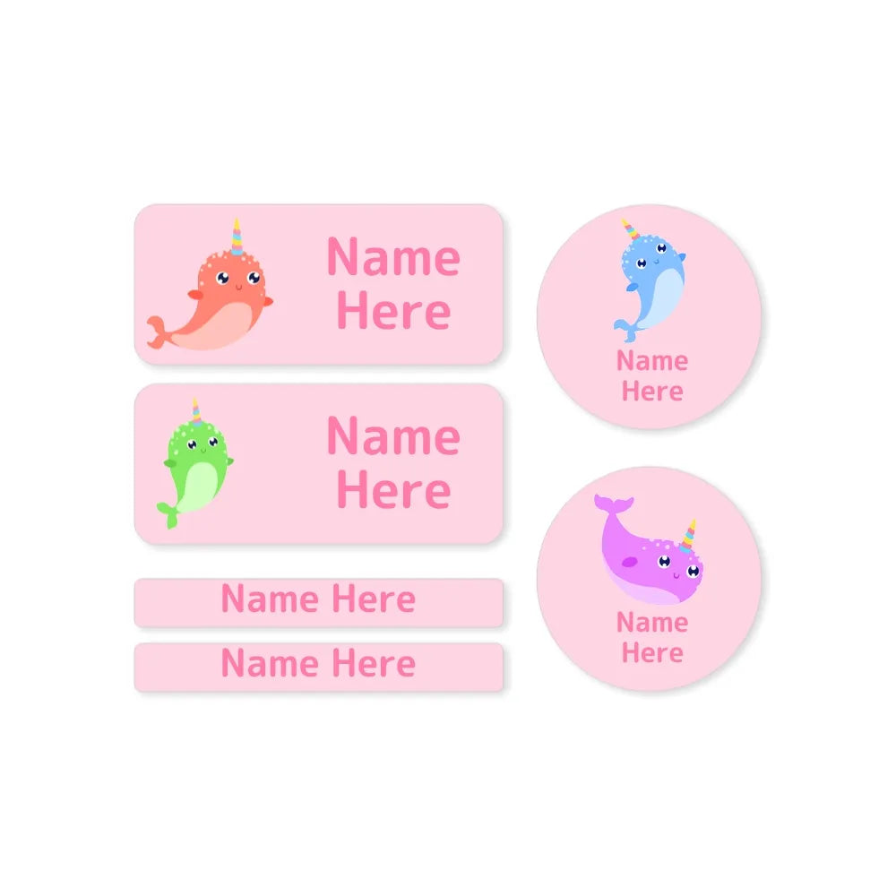 Narwhal Mixed Name Label Pack