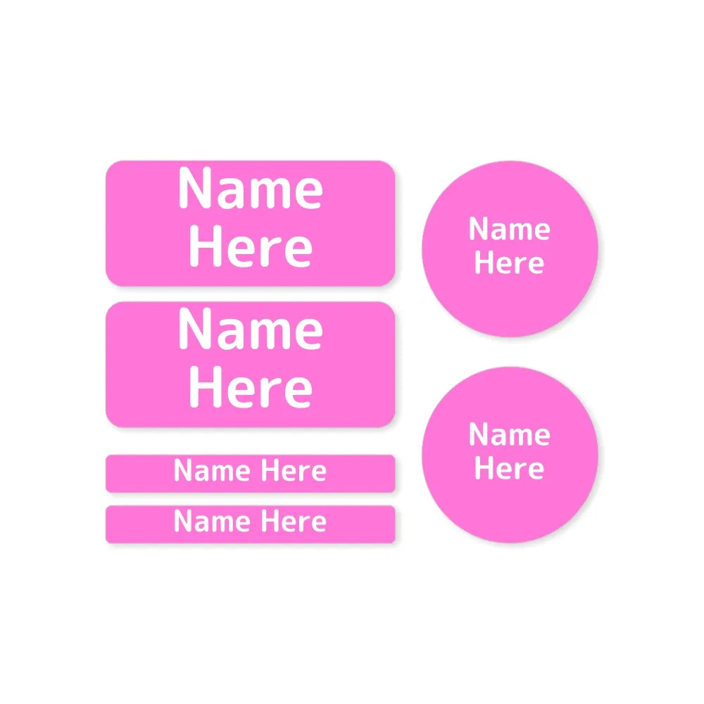 Single Colour Mixed Name Label Pack