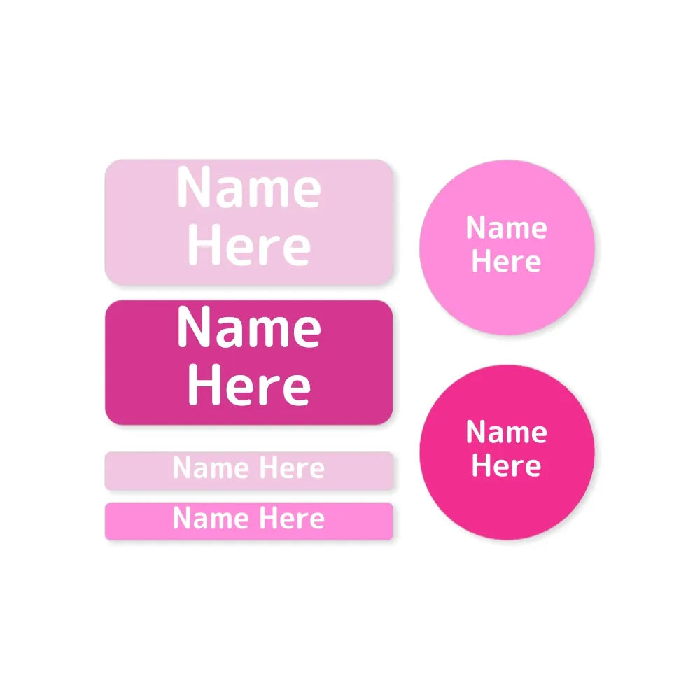 Multi Colour Mixed Name Label Pack
