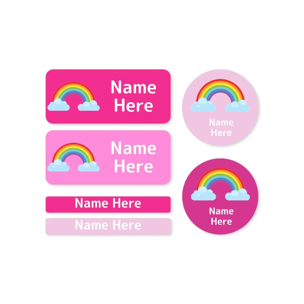 Rainbow Mixed Name Label Pack