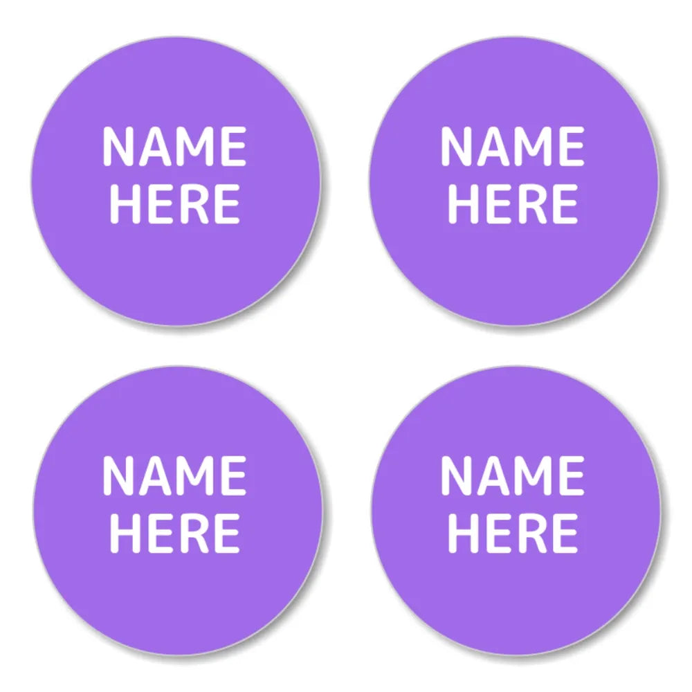 Single Colour Round Name Labels