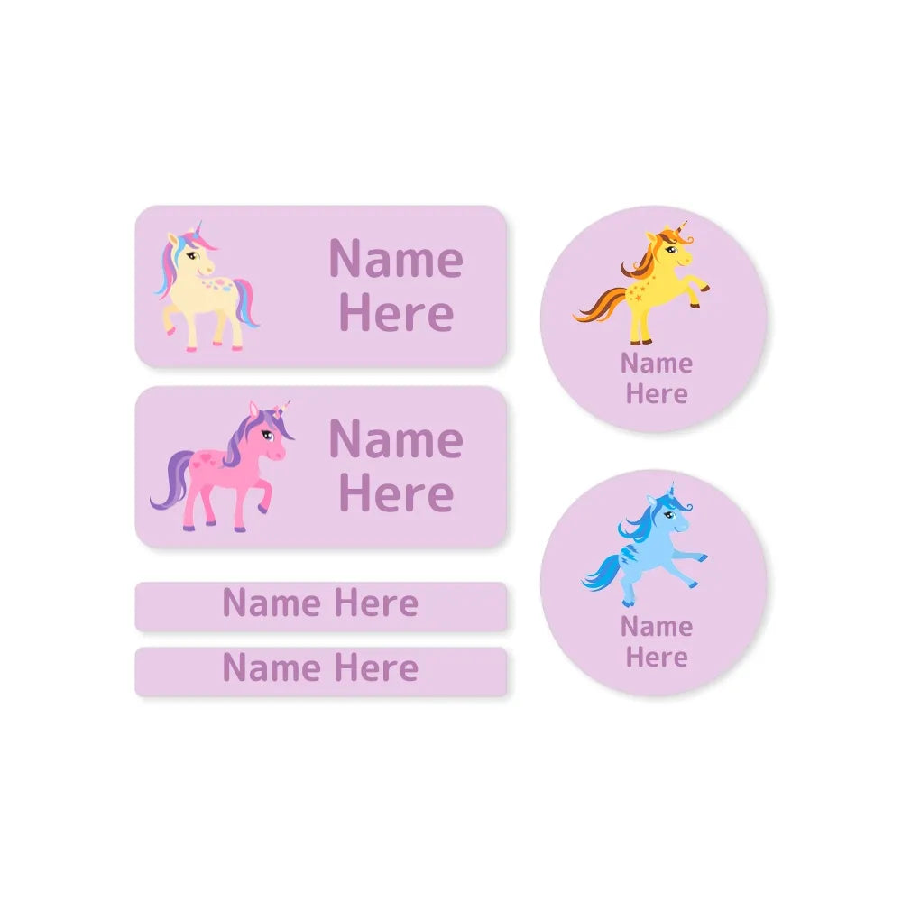 Unicorn Mixed Name Label Pack