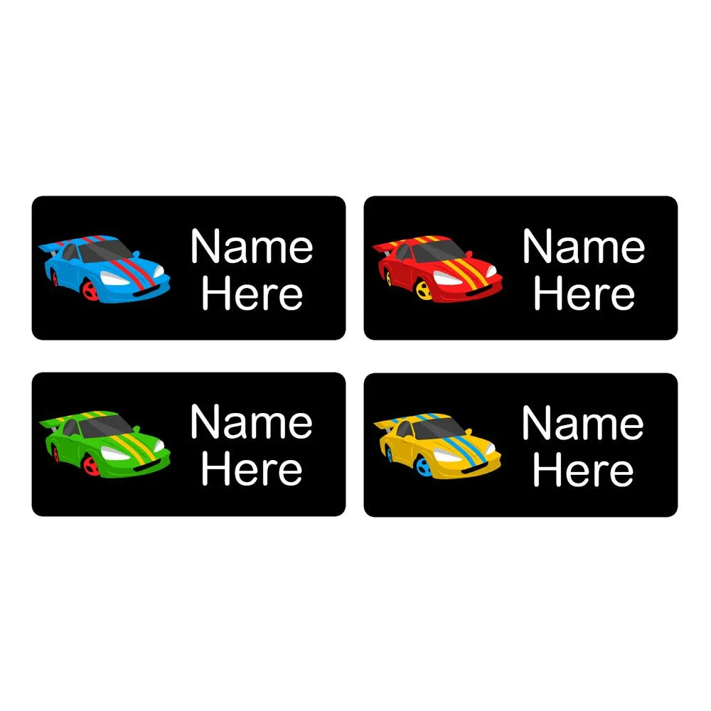 Racing Car Rectangle Name Labels