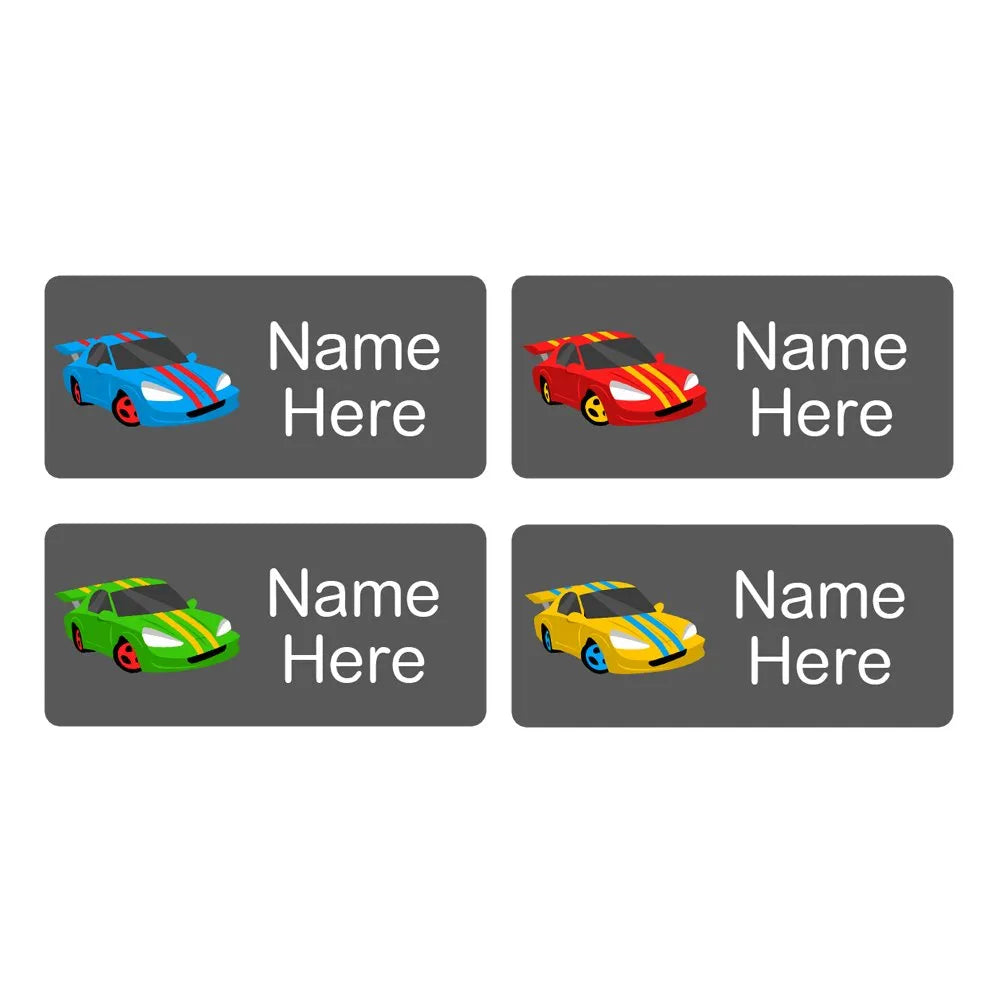 Racing Car Rectangle Name Labels