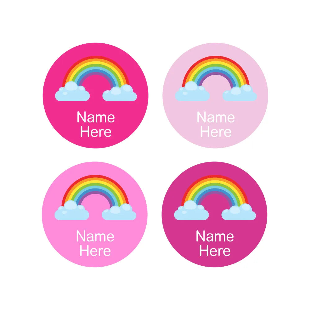 Rainbow Round Name Labels
