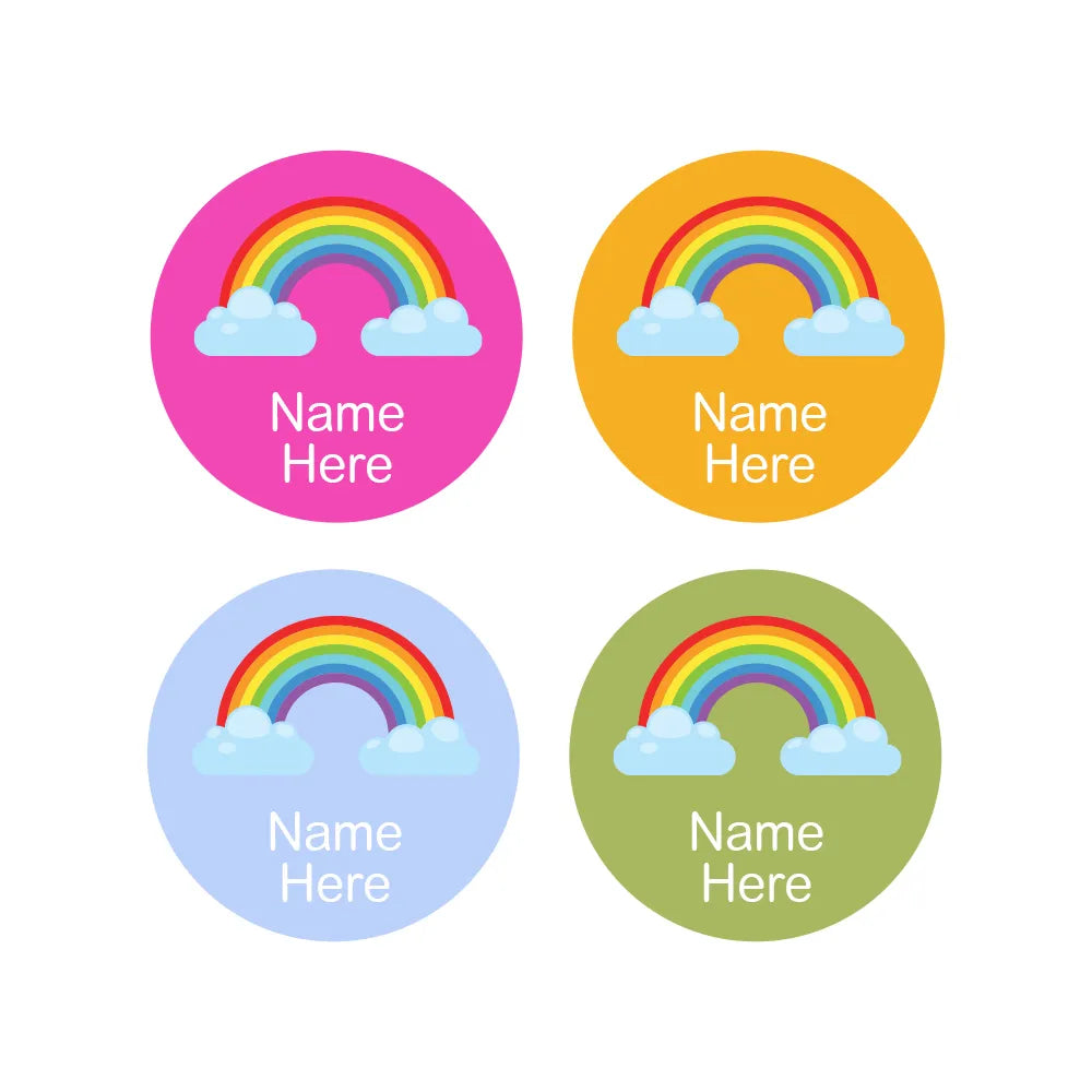 Rainbow Round Name Labels